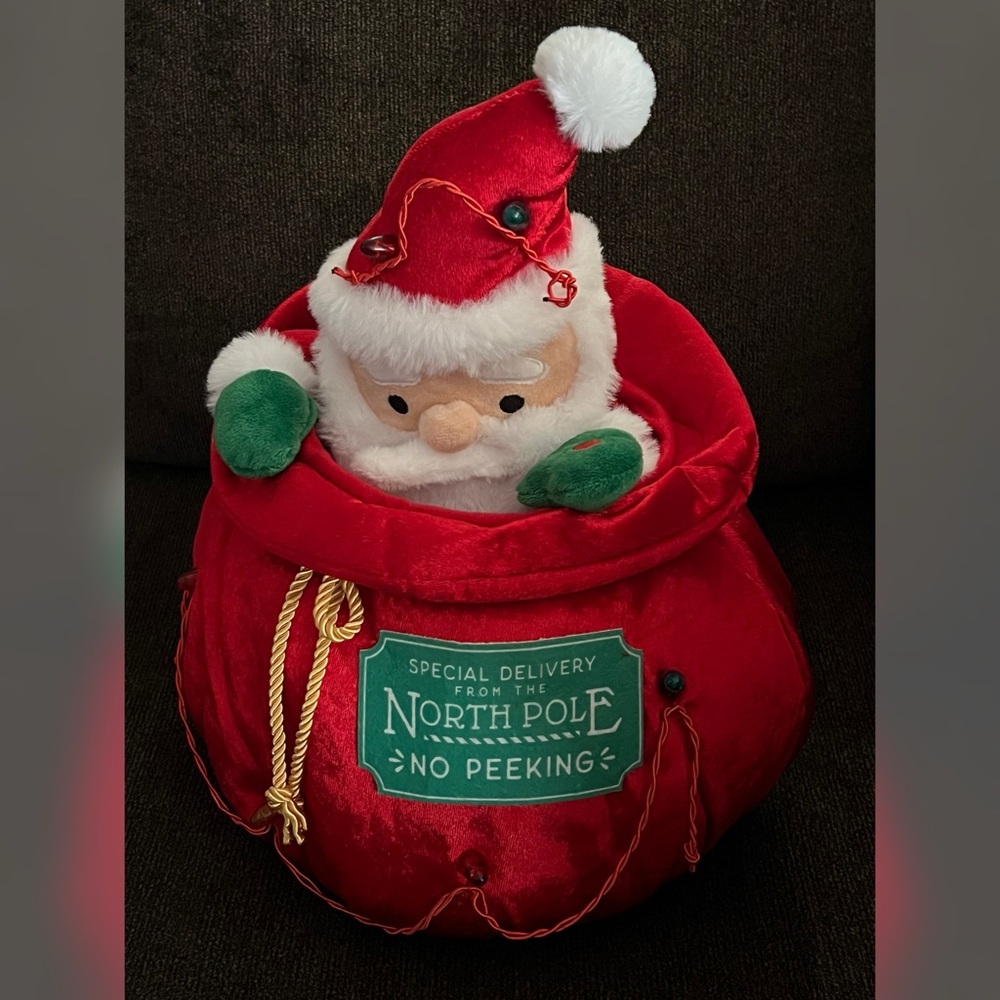 Santa Claus Wondershop Animated Musical Display Toy Bag